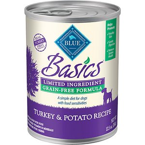 Blue Buffalo Basics Limited Ingredient Grain-Free Turkey & Potato Recipe Canned Dog Food, 12.5-oz, case of 12