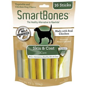 SmartBones Skin & Coat Care Chicken Chews Dog Treats, 16 pack