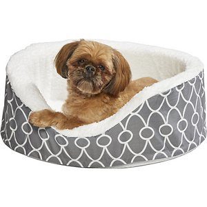 MidWest QuietTime Defender Teflon Geometric Orthopedic Nesting Pet Bed, Gray